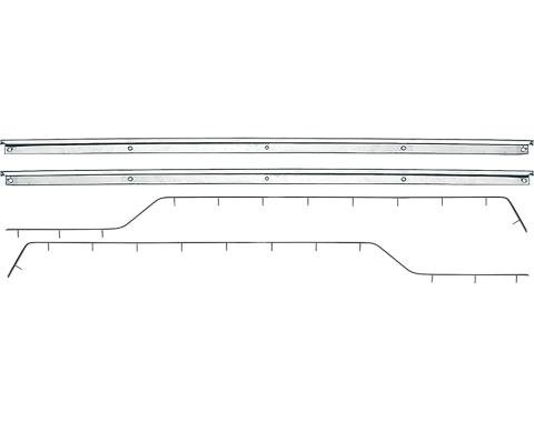 1967 Camaro, Firebird, Door Panel Molding Set, Deluxe Interior, 4 Piece Set