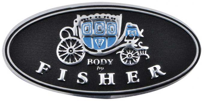 OER 1961-81 Buick, Chevy, Pontiac, Oldsmobile, "Body by Fisher" Door Sill Plate Emblem, Embossed, Each DS300