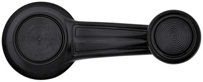 1968-77, GM Cars and Trucks, Black Window Crank Handle with Black Knob, Riveted Design