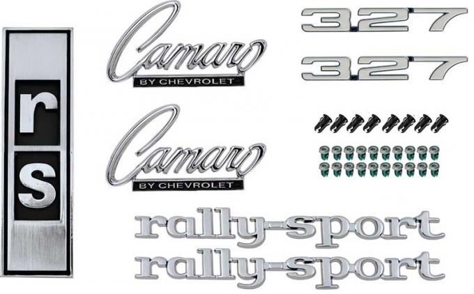 OER 1968 Camaro RS, Exterior Emblem Kit, with 327 Engine *R1076