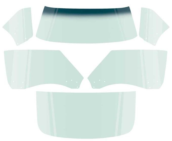 OER 1968-69 Camaro / Firebird Coupe, 6 Piece Glass Kit, Tinted *E351T