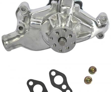 OER 1955-72 Chevrolet, Water Pump, Short, Small Block, High Volume, Cast Aluminum, Polished 153654P