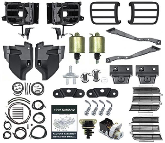 OER 1969 Camaro RS, Headlamp System Kit, RH and LH, with Existing RS Headlamps *R5053