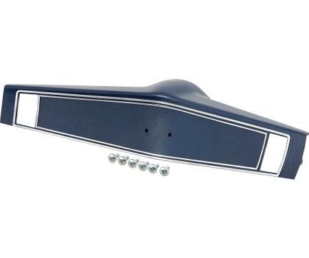 1969-70 Chevrolet, Steering Wheel Shroud, Dark Blue With Silver Trim