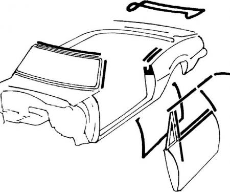 OER 1968-69 Camaro / Firebird Convertible Standard Interior Weatherstrip Kit with OEM Style Felts *R5113