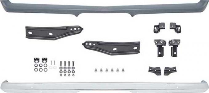 1969 Chevrolet Camaro, Endura Urethane Front Bumper & Chrome Rear Bumper Kit, with Bumper Brackets