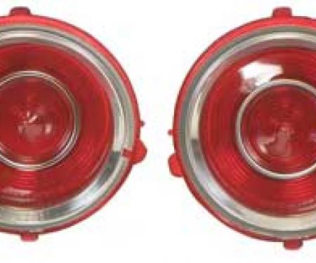 OER 1971-73 Camaro RS Tail Lamp/Back Up Lens Kit with Chrome Trim Ring (2nd Design) *R531