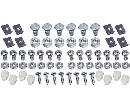 Redline Restomotive® 1967-1968 Chevrolet Camaro Standard / RS 66 Piece Front Grill Hardware Installation Kit