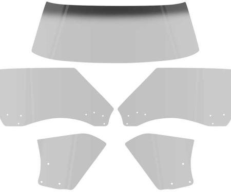OER 1968-69 Camaro / Firebird Convertible, 5 Piece Glass Kit, Smoke Gray Tint *E353S