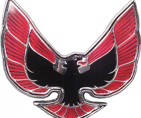 OER 1974-76 Firebird, Bird Front End Panel Emblem, Red/Black 494476