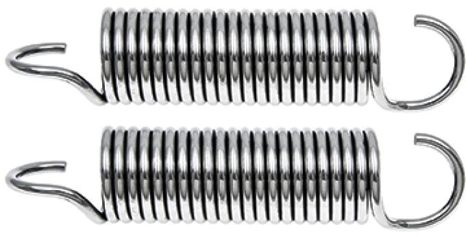 OER 1966-67 Nova, 1967-69 Camaro, 71-76 Impala, 76-77 Chevelle, El Camino, Hood Hinge Springs, Polished Stainless, RH & LH, Pair, Made in the USA! 153101