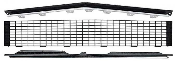 OER 1967-68 Camaro RS, Stage 1 Grill Kit, Grill and Grill Moldings Only, Black *R50271B