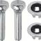 1968-70 GM, Door Lock Knob and Ferrule Kit, Die-Cast Metal Knobs, Ribbed Design, Chrome