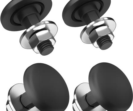 1982-92 Camaro, Firebird, Rear Window Hinge Bolt with Nut, CNC Aluminum, Flat Black, Set of 4