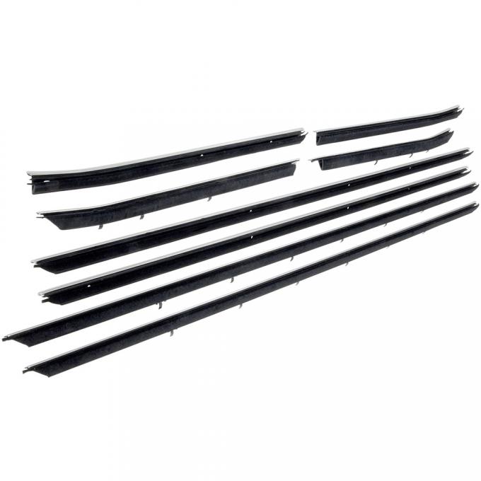 1968-69 Camaro, Firebird Coupe, Front Door & Rear Quarter Windowfelt Set, Inner & Outer, Coupe, Standard Interior, Replacement Style, 8 Piece Set CA144R