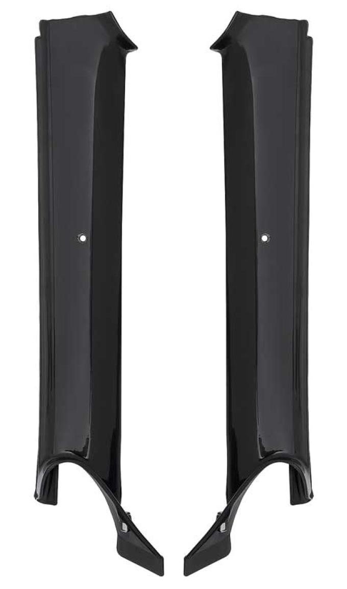 OER 1967 Camaro, Firebird Inner Pillar Post Moldings , Convertible , Black , Pair K903