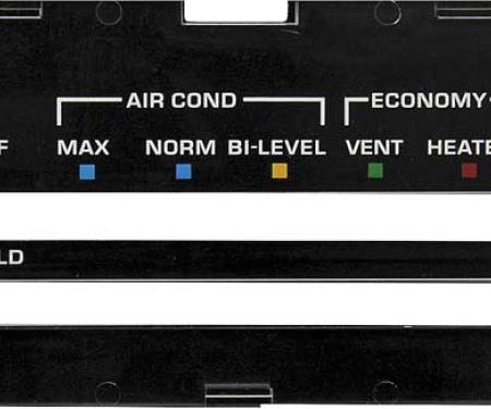 1980-81 Camaro, Heater Control Lens, with Air Conditioning, with Black Backing Paper