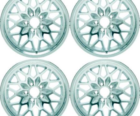 OER 1978-81 Firebird / Trans AM 15" X 8" Cast Aluminum "Snowflake" Wheel Set With Silver accents *R4413
