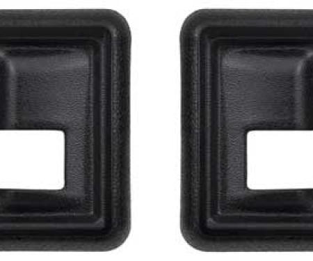 1970-74 Camaro, Firebird, Inner Door Handle Escutcheon, Standard Interior, Black, Pair