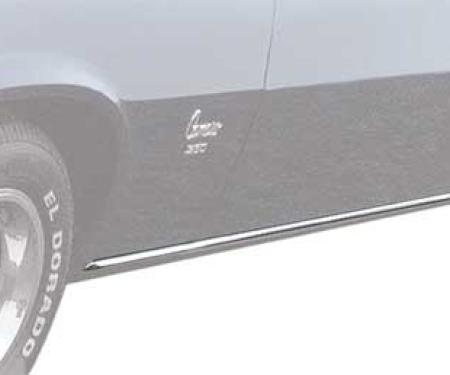 OER 1976-81 Camaro, 1970-81 Firebird, Standard Rocker Panel Molding, with Hardware, RH or LH, Each 481546