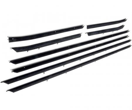 1968-69 Camaro, Firebird Coupe, Front Door & Rear Quarter Windowfelt Set, Inner & Outer, Coupe, Standard Interior, Replacement Style, 8 Piece Set CA144R