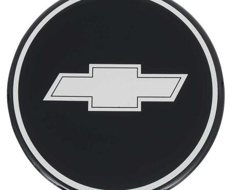 Wheel Center Cap Emblem, with Chrome Bow Tie, Black Background, 2-15/16", with R15 Wheel