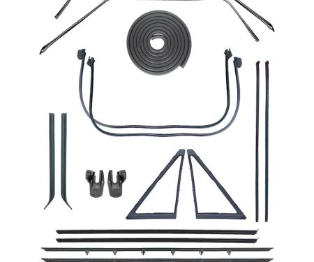 OER 1967 Chevrolet Camaro/Pontiac Firebird, Coupe Weatherstrip Kit, With Reproduction Style Windowfelts, Flat Chrome Bead *R5100
