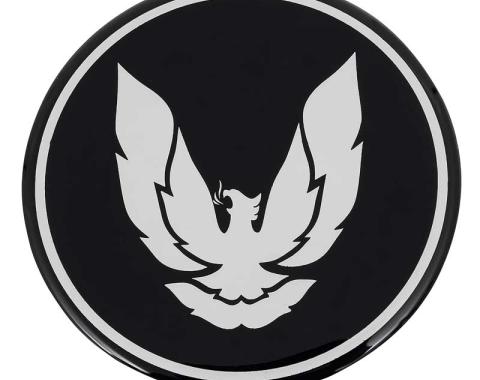 OER Wheel Center Cap Emblem, R15 5 Spoke Wheel 2-15/16" Diameter Firebird Black/Silver K151799