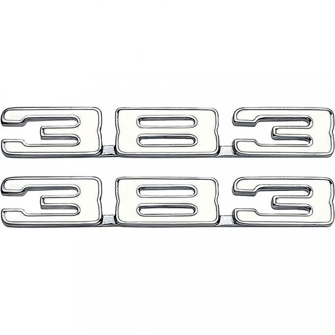 OER 1968-81 Chevrolet, "383" Front Fender Emblems, Classic Style, Pair C38368