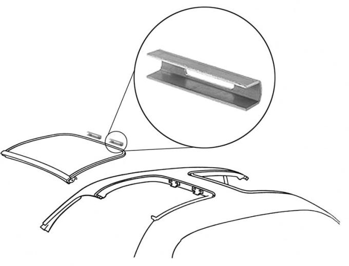 OER 1978-81 Camaro, Firebird, T-Top Repair Clip Set, 4 Piece Set K817