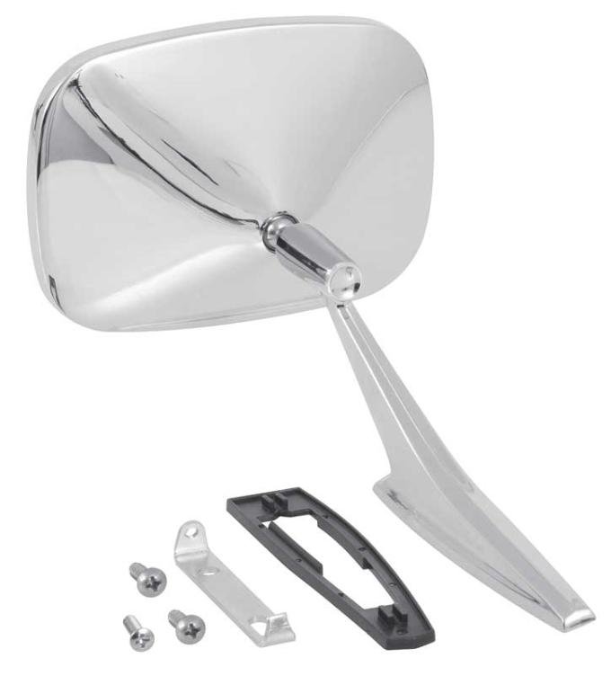OER 1968-72 Camaro, Impala, Chevelle, Firebird, Chrome Outer Door Mirror, Chrome, Ribbed Base, RH Passenger Side, Various Models 3914754X