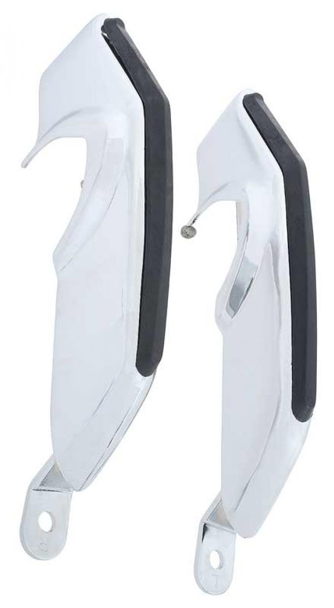 1969 Chevrolet Camaro, Front Bumper Guard Set, Deluxe, with Rubber Inserts & Hardware, Pair