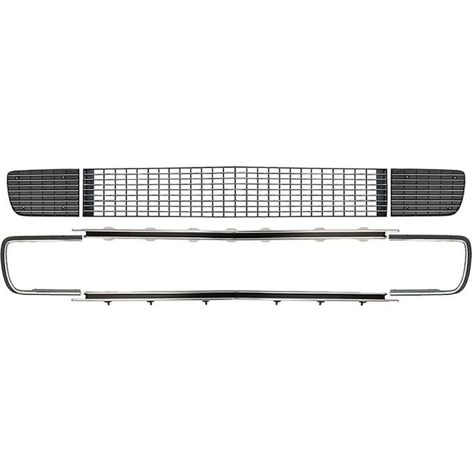 OER 1967-68 Camaro RS Grill and Headlamp Cover Kit, With Molding Set, Black with Chrome Accents *R5027D