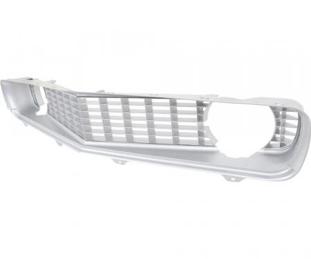 OER 1969 Chevrolet Camaro, Standard Front Grill Assembly, with Chrome Moldings, Argent Silver 3957044