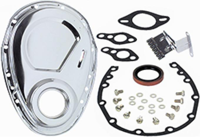 1955-91 Chevrolet, Chrome Timing Cover Set, Small Block