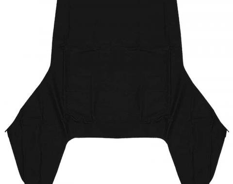 1967-69 Camaro, Firebird, Convertible Top, for Rear Plastic Window, Black Pinpoint Grain Vinyl