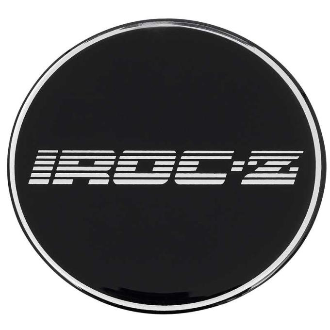 OER 1985-1990 Camaro IROC-Z Wheel Center Cap Emblem, R15, 2-15/16", Black Background K151762BK