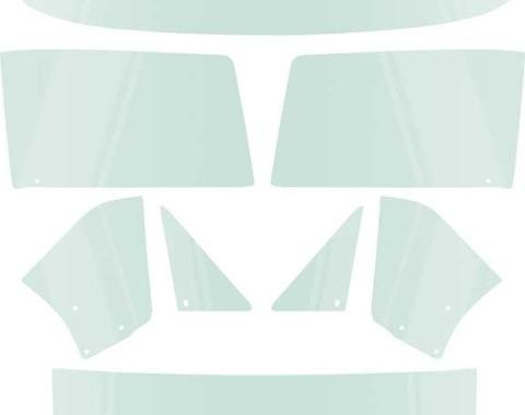 OER 1967 Camaro / Firebird Coupe, 8 Piece Glass Kit, Light Green Tint *E350T
