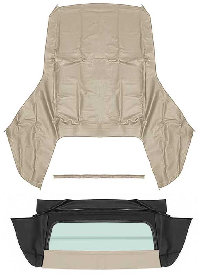 1967-69 Camaro, Firebird, Convertible Top Set, With Hinged 2-Piece Folding Glass Window, Pinpoint Grain Vinyl, Beige