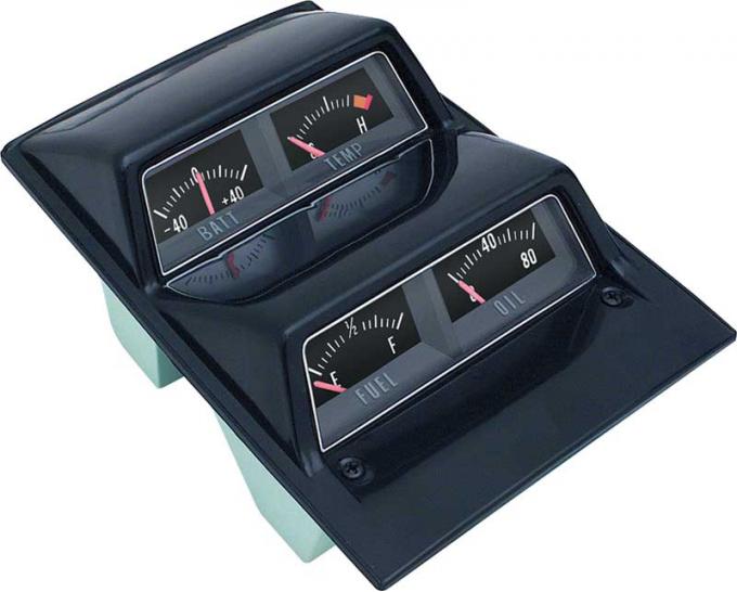 OER 1968-69 Camaro, 1968-76 Nova Black Face Console Gauge Assembly 3952636