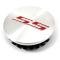 2016-24 Camaro SS, Wheel Center Cap Set, 68mm 2-5/8" Diameter, Casting # 9595010, Silver Cap with Red SS Logo, 4 Piece Set