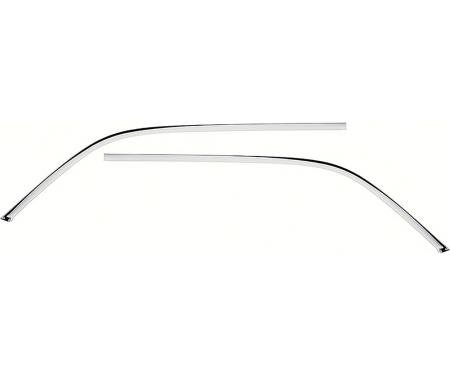 1967-68 Camaro, 1967-69 Firebird, Interior Headliner Side Moldings, Polished Aluminum, For Deluxe and Custom Interiors, RPO Z87, Z23 Options