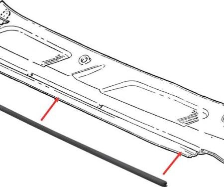 OER 1967-69 Camaro, Firebird, Hood To Cowl Seal Weatherstrip 3927464