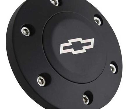 Horn Button Cap, For 6 Bolt Wheels, With Bow Tie Logo, Black