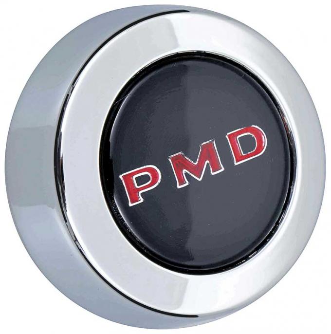 1967-72 Pontiac Rally Il, Wheel Center Cap, PMD Lettering, Black with Red Letters, Each