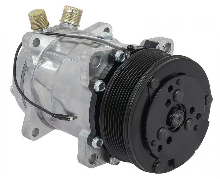 Sanden 508 Style A/C Compressor w/ 8-Rib Serpentine Clutch Pulley