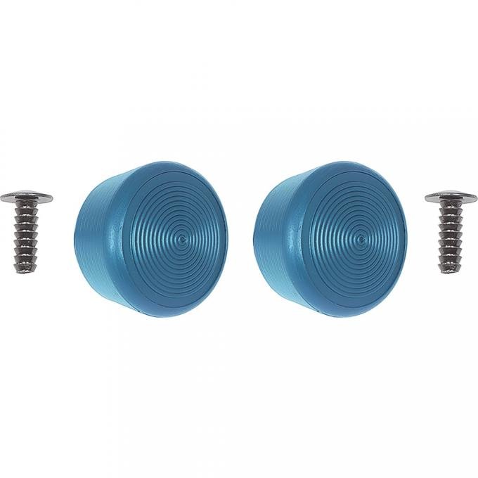 OER 1968-88 GM, Window Crank Knob Set, with Rivets, for Door or Quarter Window Cranks, Medium Blue, Pair WCK31