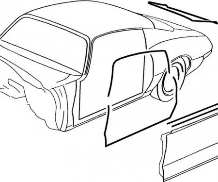 OER 1970-81 Camaro without Outer Door Reveal Molding or T-Tops Weatherstrip Kit with OEM Style Felts *R5106