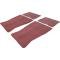 1973-87 GM, Rubber Floor Mat Set, with GM Logo, Factory Style, Set of 4, Dark Red
