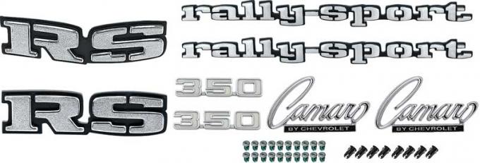1969 Camaro Rally Sport, Exterior Emblem Kit, with 350